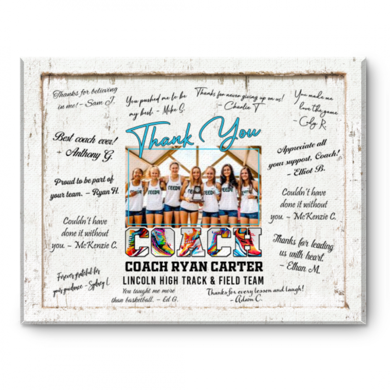 Running Coach Guest Book, Custom Runner Team Signing Canvas, Thank You Gift from Athletes, Runner Team Signing Canvas