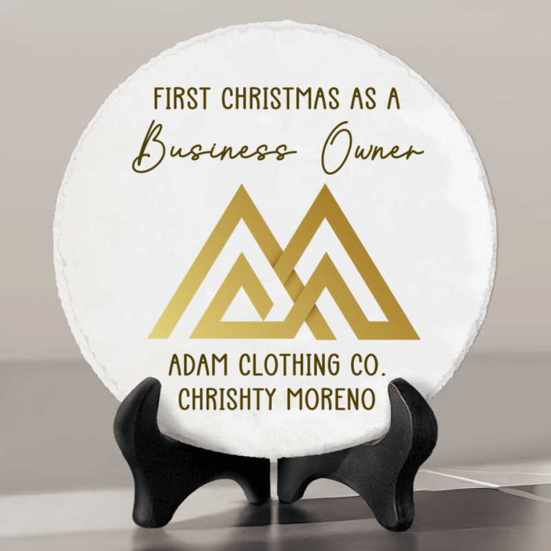 Personalized First Christmas Small Business Owner Ceramic Title, Christmas Gift For Boss, Custom Entrepreneur Gift, Entrepreneur Logo Gift