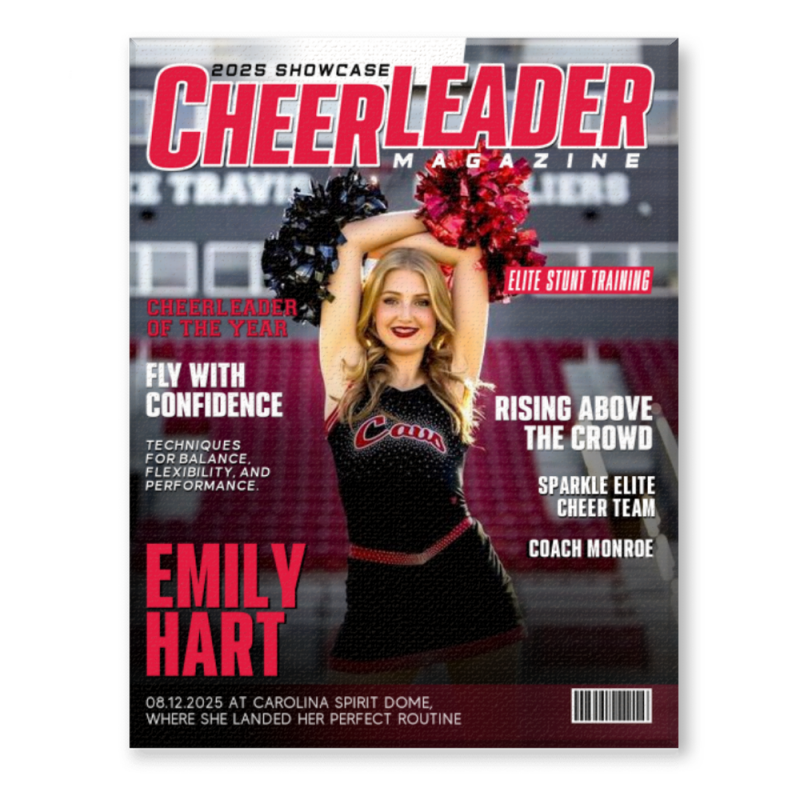 Personalized Cheerleader Magazine Cover, Custom Cheer Magazine Cover, Cheerleader Gift, Unique Gifts For Cheerleaders, Cheer Team Gifts