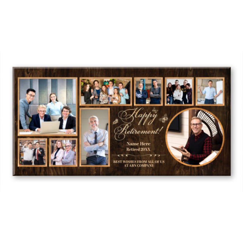 Personalized Retirement Canvas, Custom Retirement Gift, Career Photo Collage Wall Art, Tribute from Coworkers
