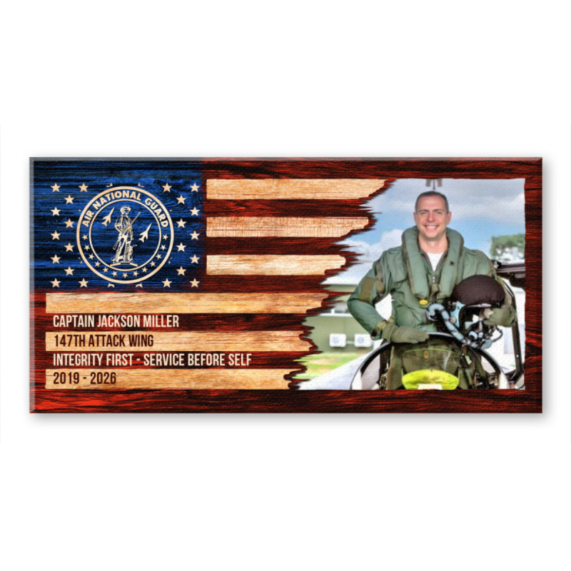 US Air National Guard Retirement Gift, Military Service Honor Wall Art, Personalized Veteran Wall Art, Retirement Appreciation Patriotic Gift