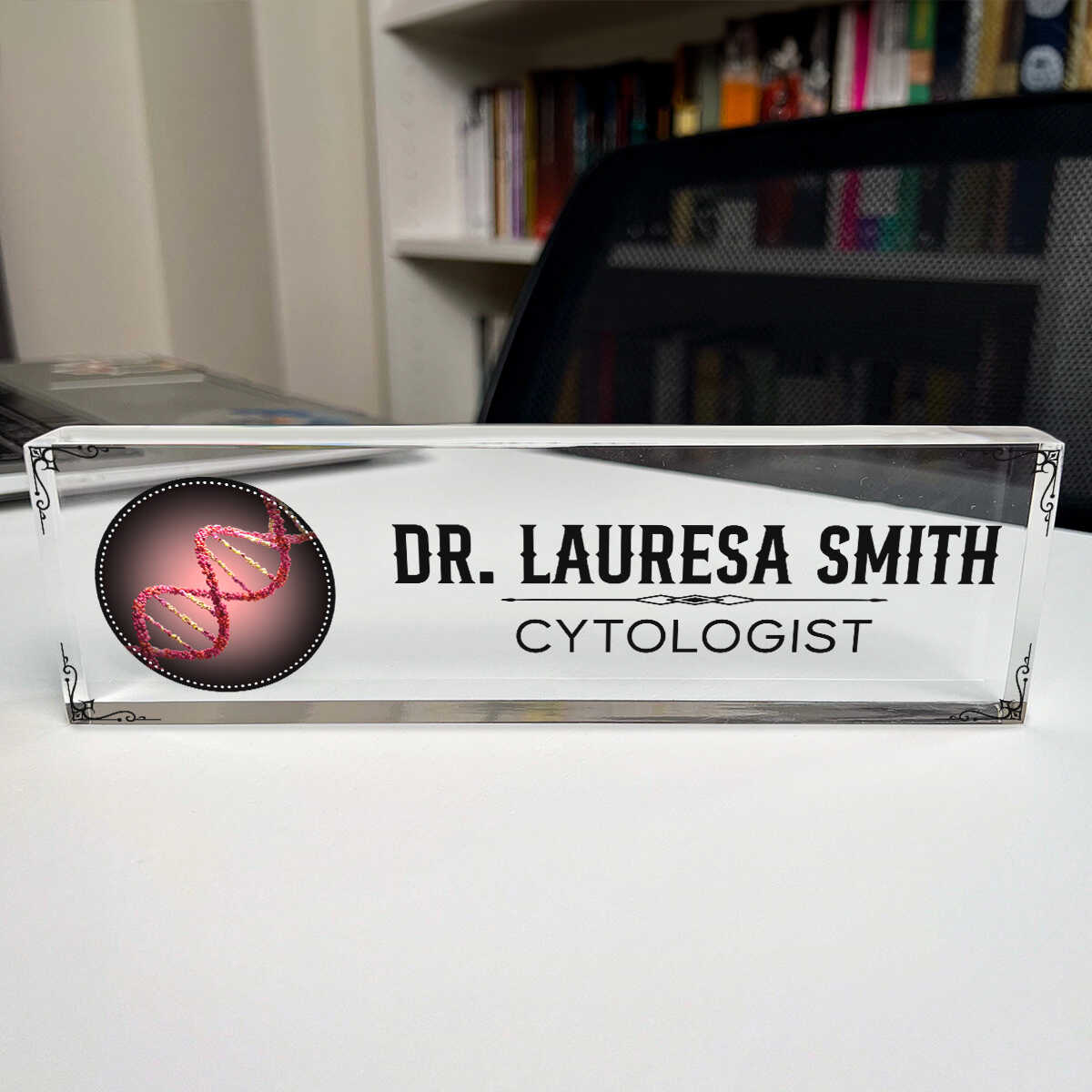 Personalized DNA Name Acrylic Plate, CYTOLOGIST Gift, Biology Science Gift For Doctor Physician, Chemistry Gift