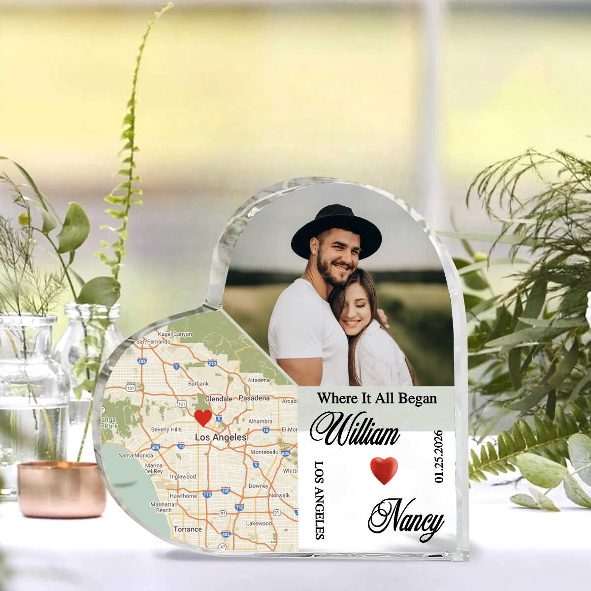 Couple Street Map Heart Acrylic, Personalized Location Map Keepsake, Romantic Acrylic Plaque Gift, Custom City Map Decor