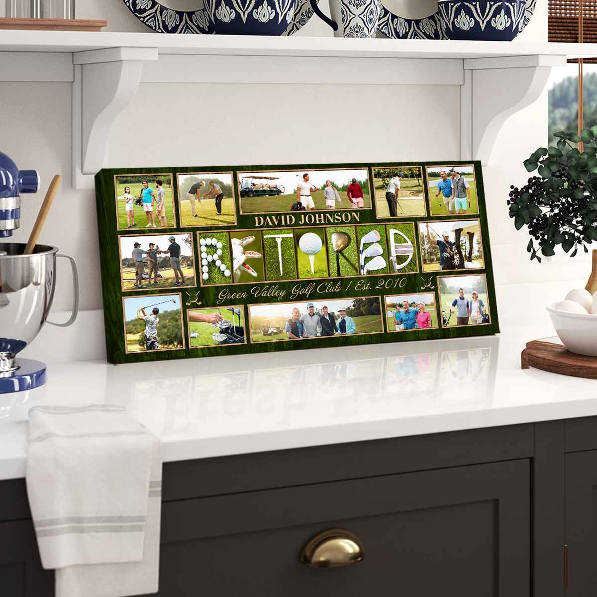 Personalized Retirement Gift for Golf Lover, Golf Retirement Photo Collage Canvas, Custom Retirement Party Gift, Golf Gift For Boss, Golf Gift Ideas