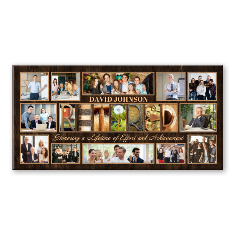 Personalized Retirement Photo Gift, Retirement Photo Collage Canvas For Coworker, Retirement Party, Custom Photo Gift For Boss, Retirement Gifts
