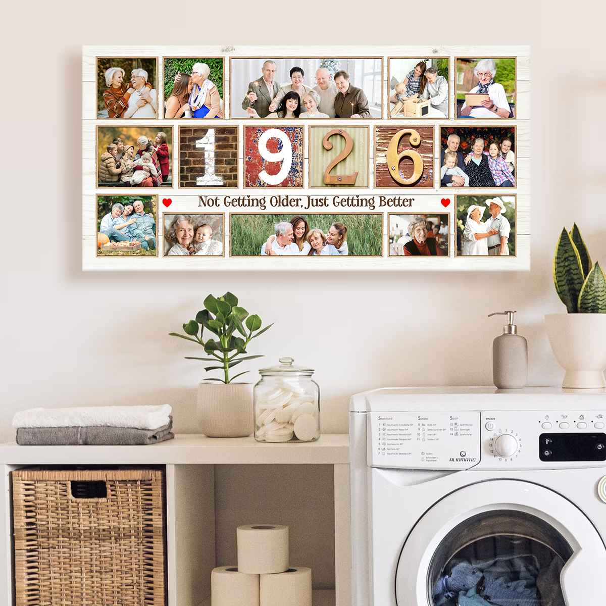 Personalized 100th Birthday Gift Canvas, Custom Photo Collage for 1926 Milestone, 100 Years Loved Photo Gift, Birthday Present for Great Grandma, Milestone Birthday Canvas for Seniors 1 Personalized 100th Birthday Gift Canvas, Custom Photo Collage for 1926 Milestone, 100 Years Loved Photo Gift, Birthday Present for Great Grandma, Milestone Birthday Canvas for Seniors