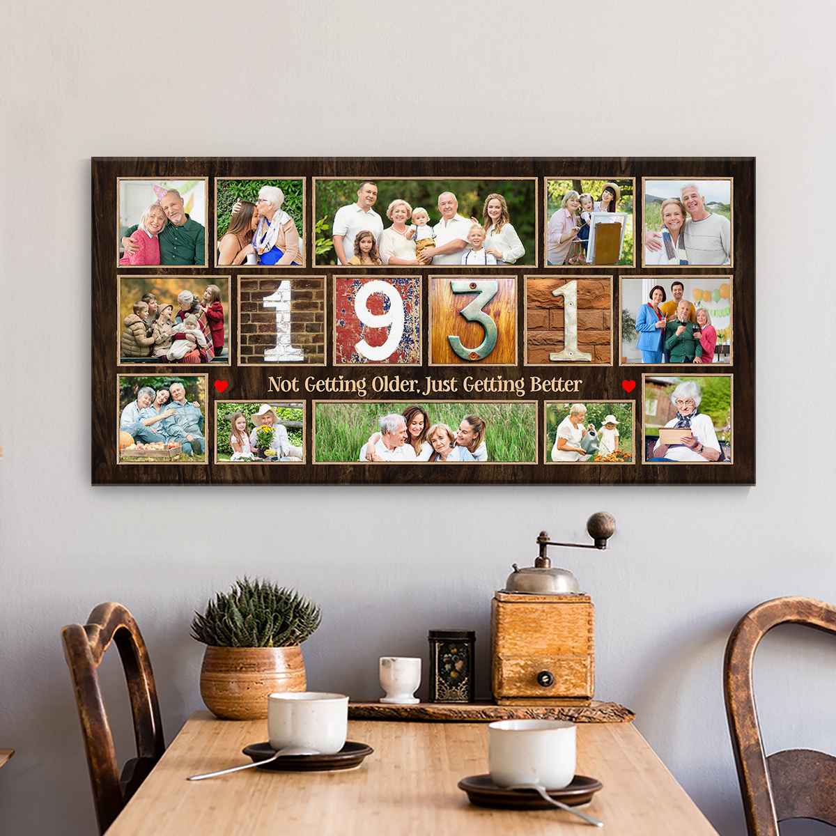 95th Birthday Gift for Grandma, Born In 1931 Canvas, 95 Years Of Love Family Canvas, Family Memories Canvas, 95 Birthday Gift Ideas