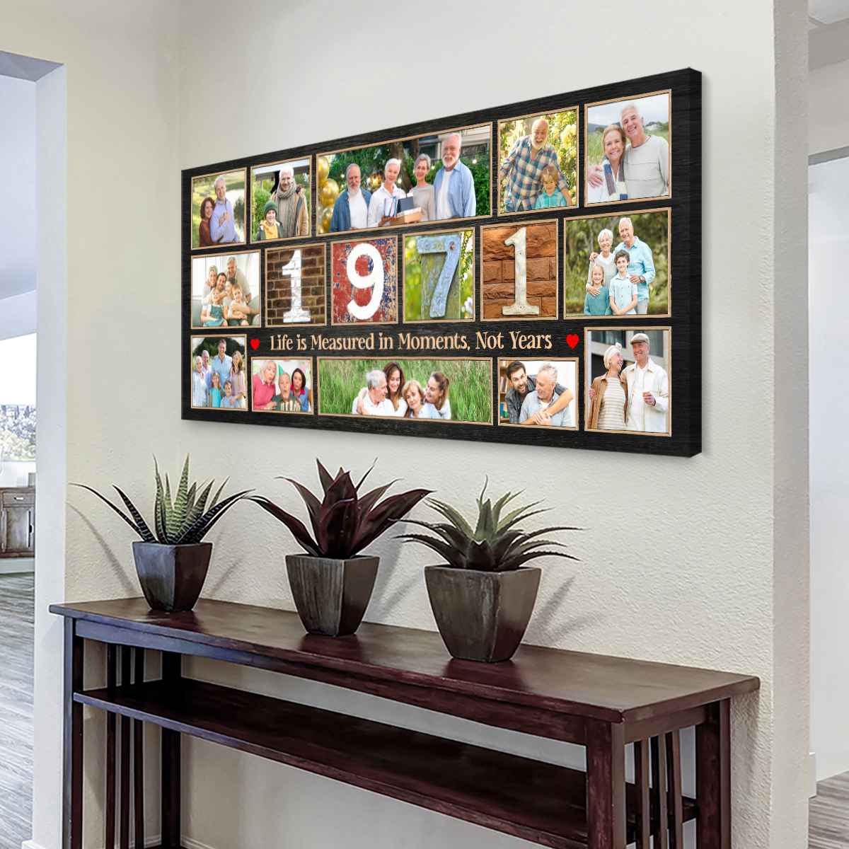 55th Birthday Photo Collage Canvas, Personalized 55th Birthday Gift, Gift for Woman or Man, Back in 1971 Birthday Keepsake, 55th Birthday Decorations