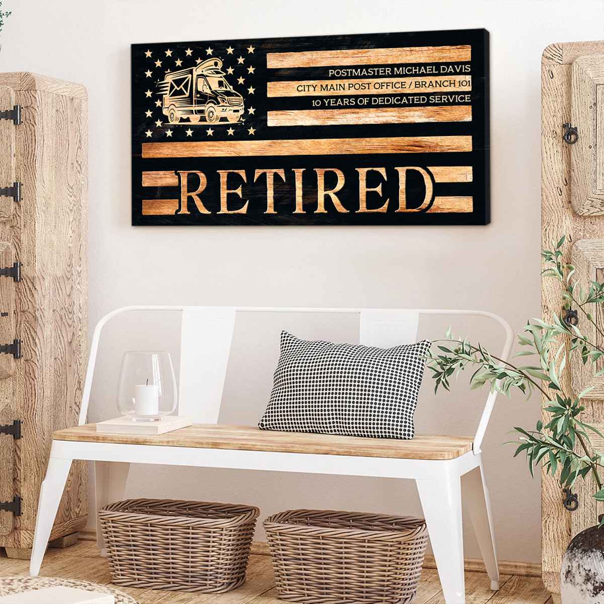 Postal Worker Retirement Canvas, Custom USPS American Flag Gift, Mail Carrier Retirement Sign, Post Office Party Decor, Retired Mailman Gift 1 Postal Worker Retirement Canvas, Custom USPS American Flag Gift, Mail Carrier Retirement Sign, Post Office Party Decor, Retired Mailman Gift