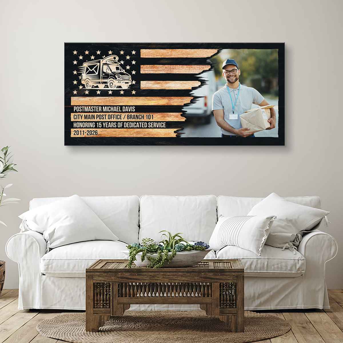 Personalized Postal Worker Retirement Canvas, USPS American Flag Gift, Mail Carrier Retirement Gift Ideas, Post Office Party Decor 1 Personalized Postal Worker Retirement Canvas, USPS American Flag Gift, Mail Carrier Retirement Gift Ideas, Post Office Party Decor