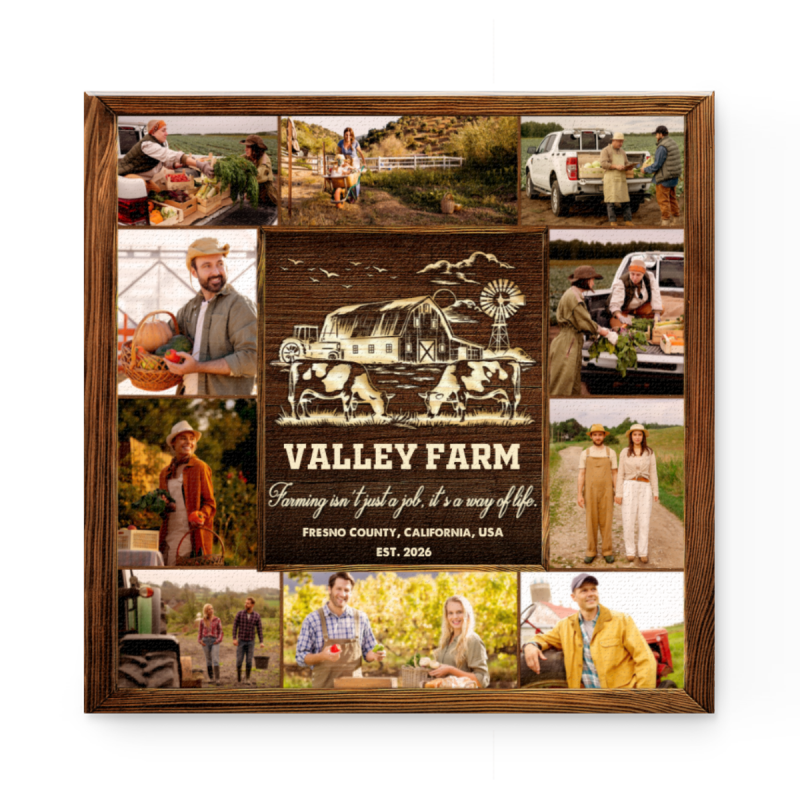Personalized Farmer Photo Collage Canvas, Farmer Gift, Farmer Dad Gift, Farm & Barn Decor, Farmer Father’s Day Gift