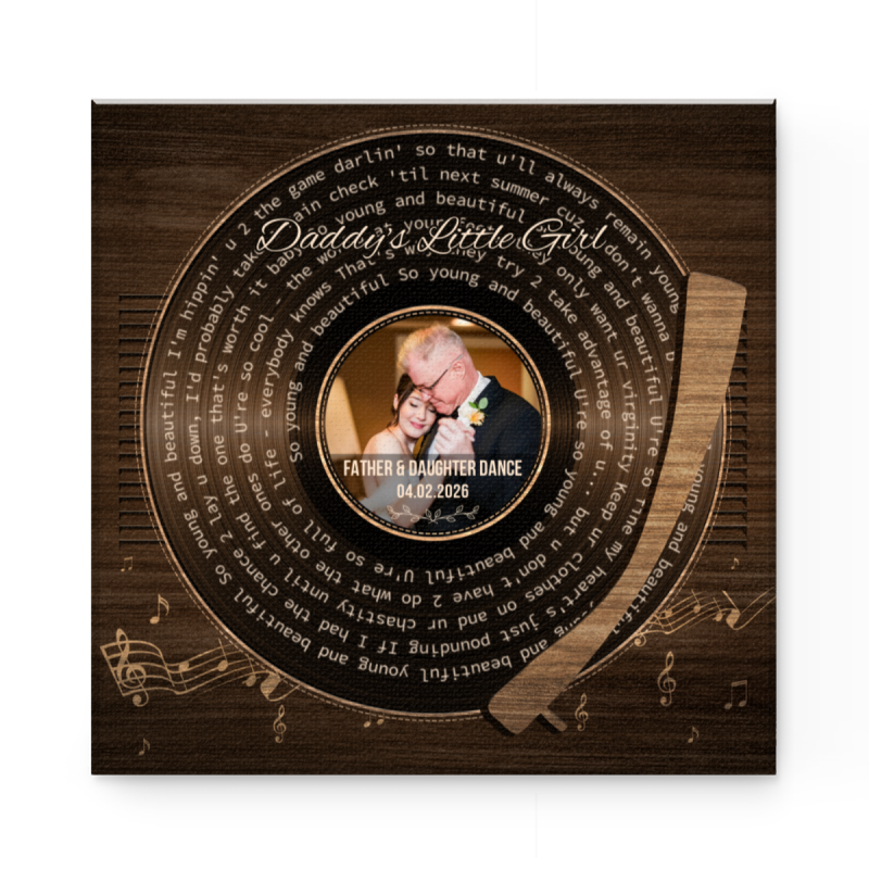Father Daughter First Dance Canvas, Custom Lyric Song Gift, Lyric Inspired Wedding Wall Art, Timeless Father Daughter Keepsake Gift