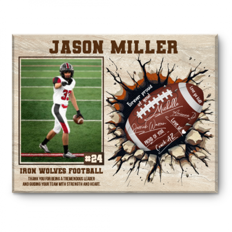 American Football Player Signature Canvas, Custom Football Guest Book, Senior Night Keepsake Gift, American Football Player Gift
