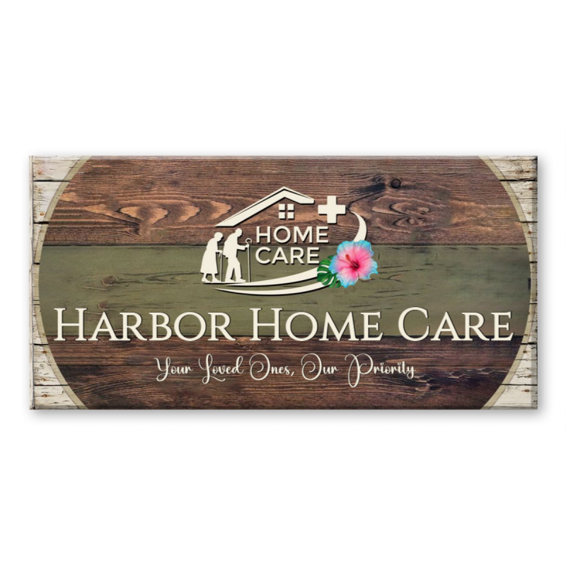 Custom Home Care Office Decor – Personalized Business Name Canvas Wall Art
