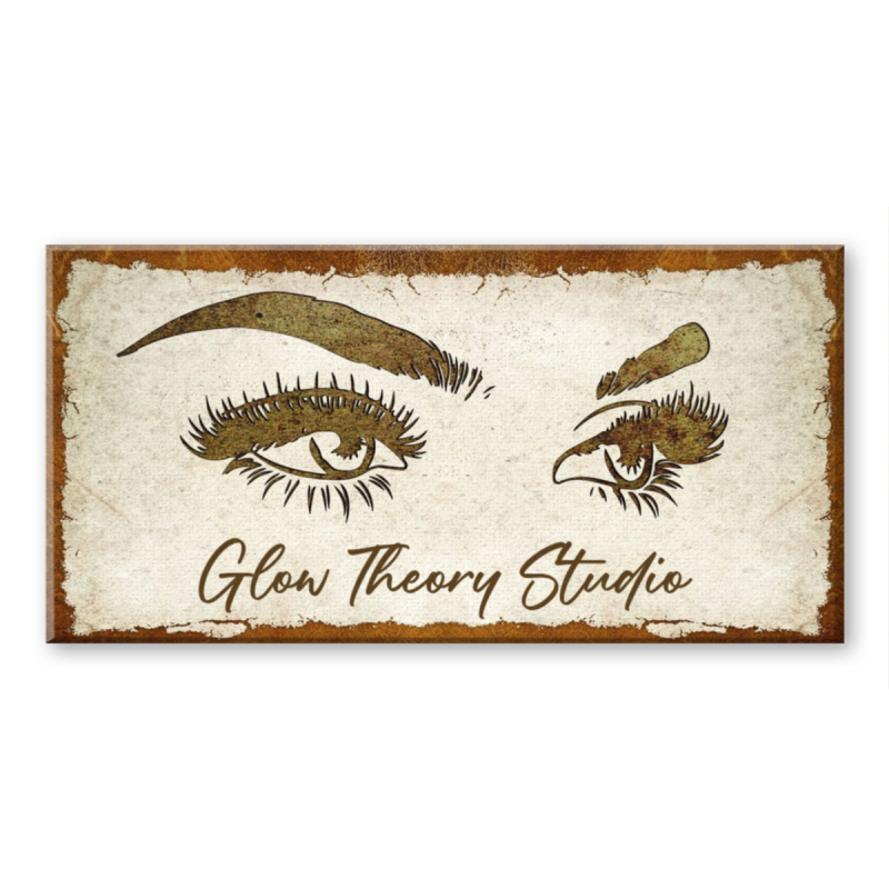 Personalized Lash & Brow Business Canvas – Beauty Studio Wall Decor, Custom Makeup & Eyelash Salon Logo Art