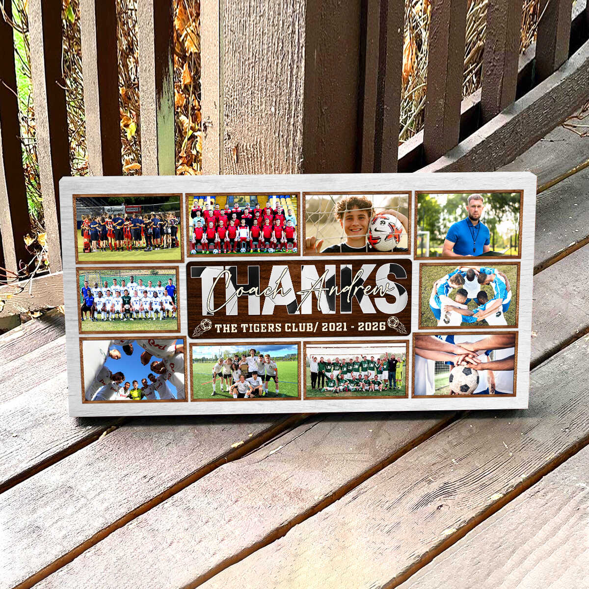 Personalized Soccer Coach Thank You Gift, Soccer Coach Collage Canvas Wall Art, Thank You Coach Gift, Custom Team Wall Art, End Of Season Gift