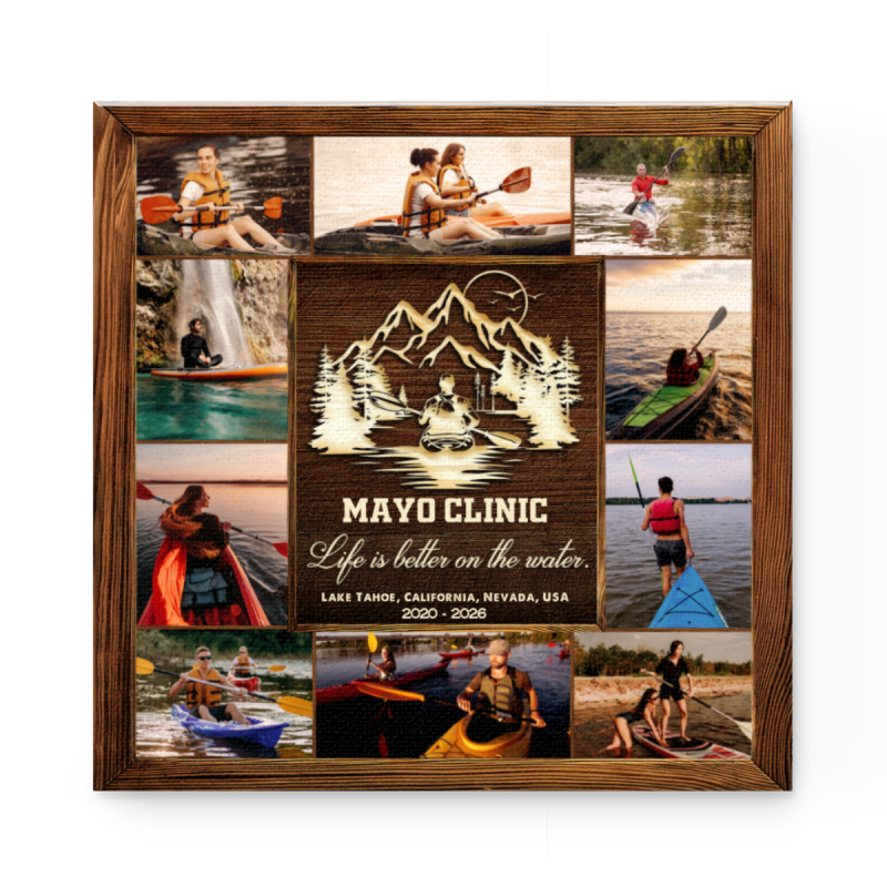 Kayaking Gift, Personalized Kayaking Photo Collage Canvas, Kayaking Team Gift, Kayak Coach Gift, Kayaker Appreciation Gift