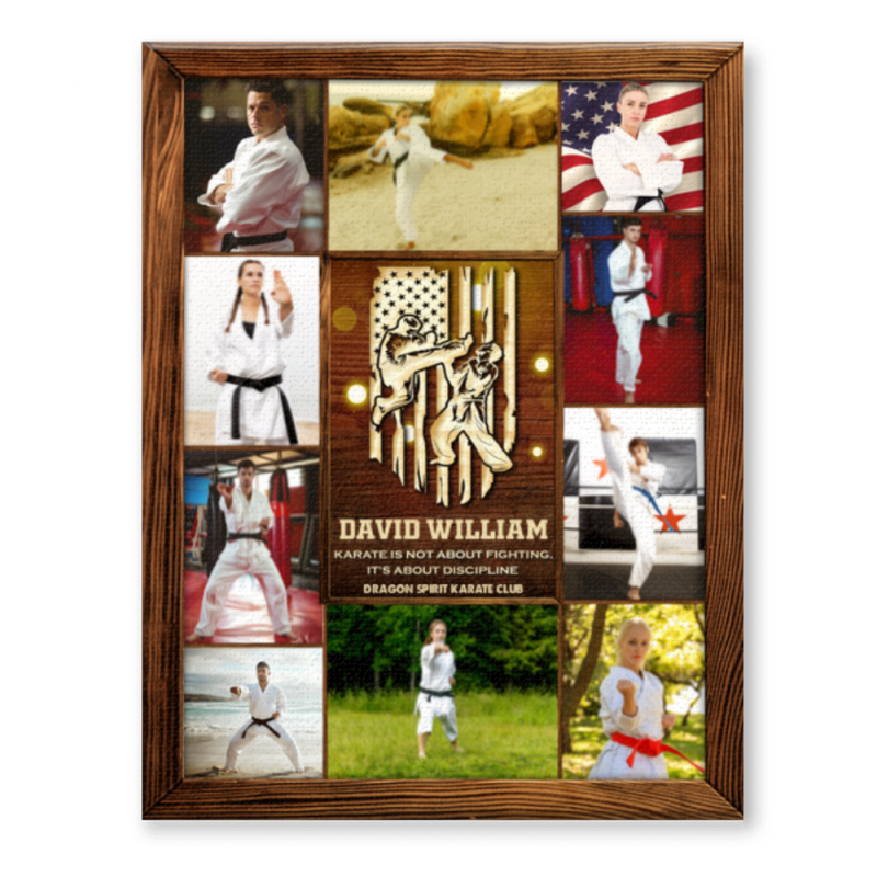 Personalized Karate Photo Collage Canvas, Karate Gift, Karate Appreciation Gift, Karate Coach Gift, Custom Gift for Karate Students