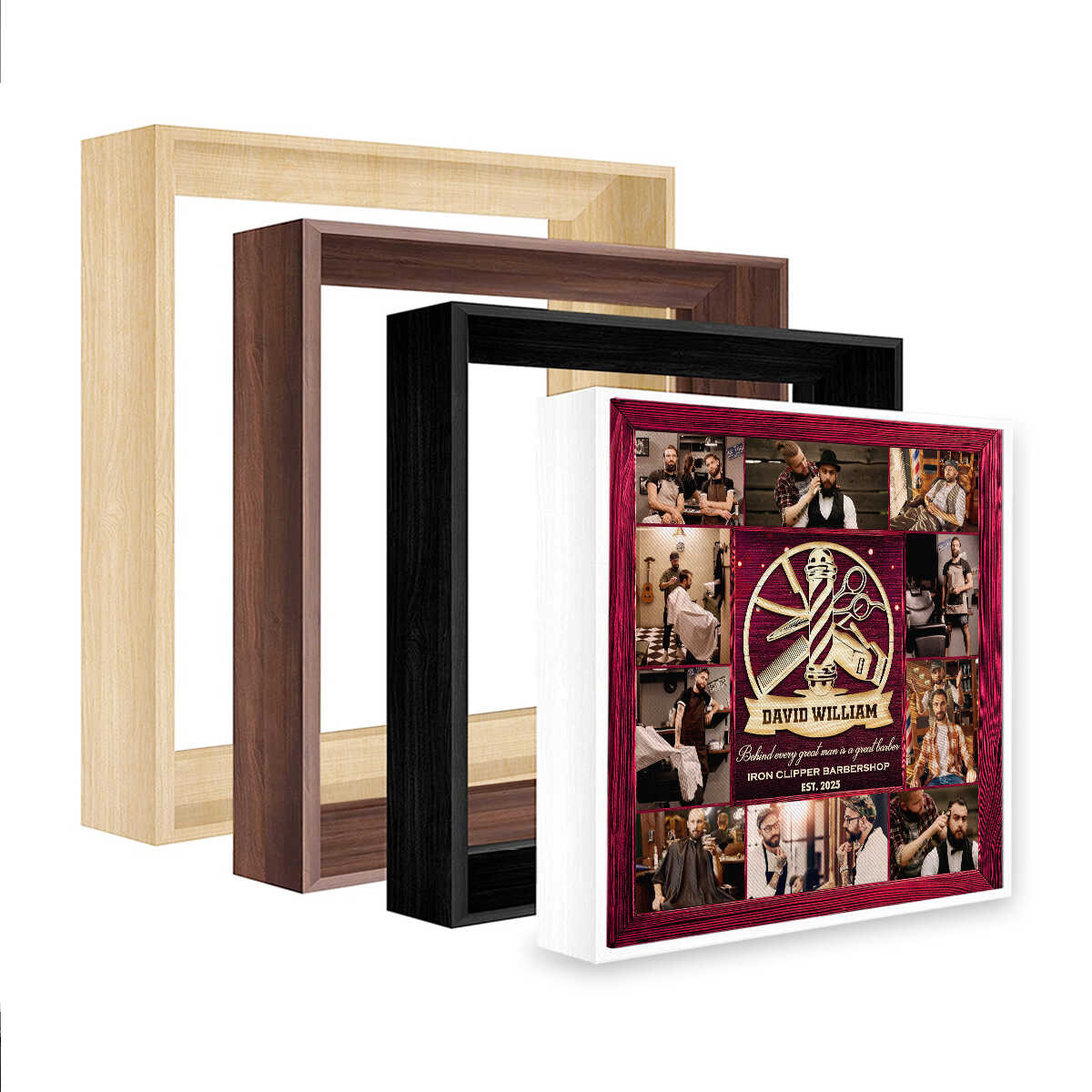 Custom Barber Photo Collage Canvas, Barber Shop Decor, Gift For Barber, Unique Gift for Barbers & Barbershop Owners
