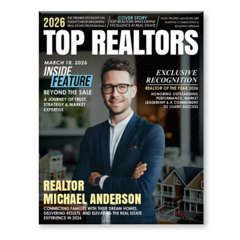 Top Realtors Magazine Personalized Canvas, Custom Realtor Photo Gift, Realtor Appreciation Gift, Real Estate Office Decor