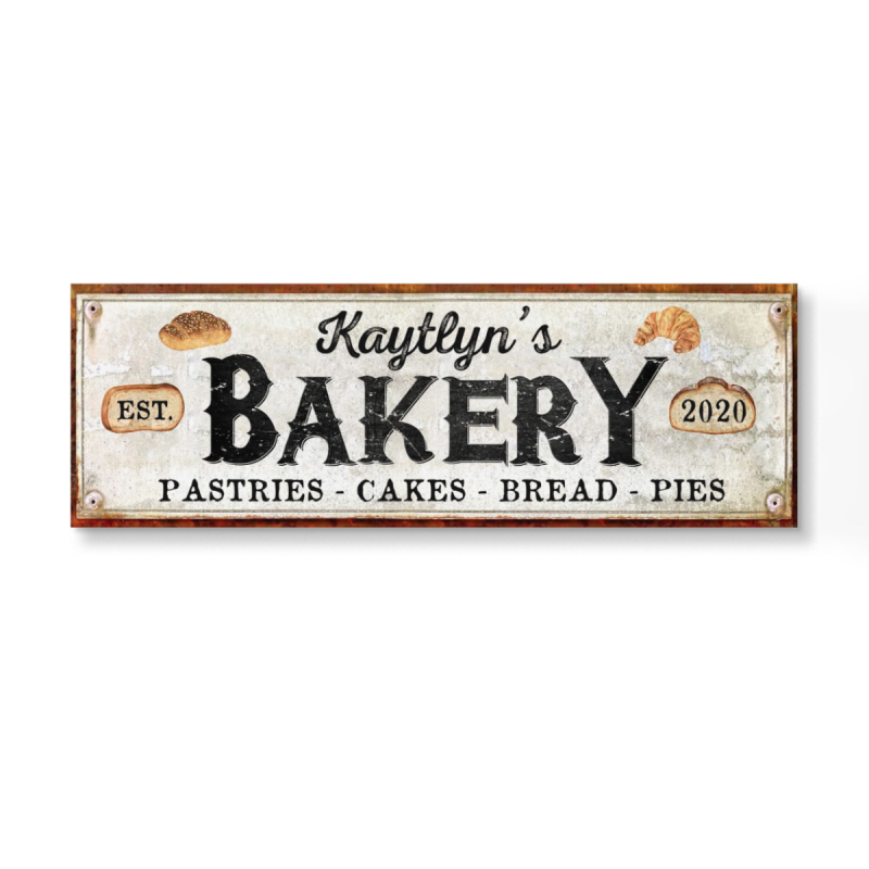 Personalized Bakery Sign, Bake Shop Sign, Vintage Bakery Decor, Mother's Day Gift, Custom Kitchen Wall Decor, Grandma Gift