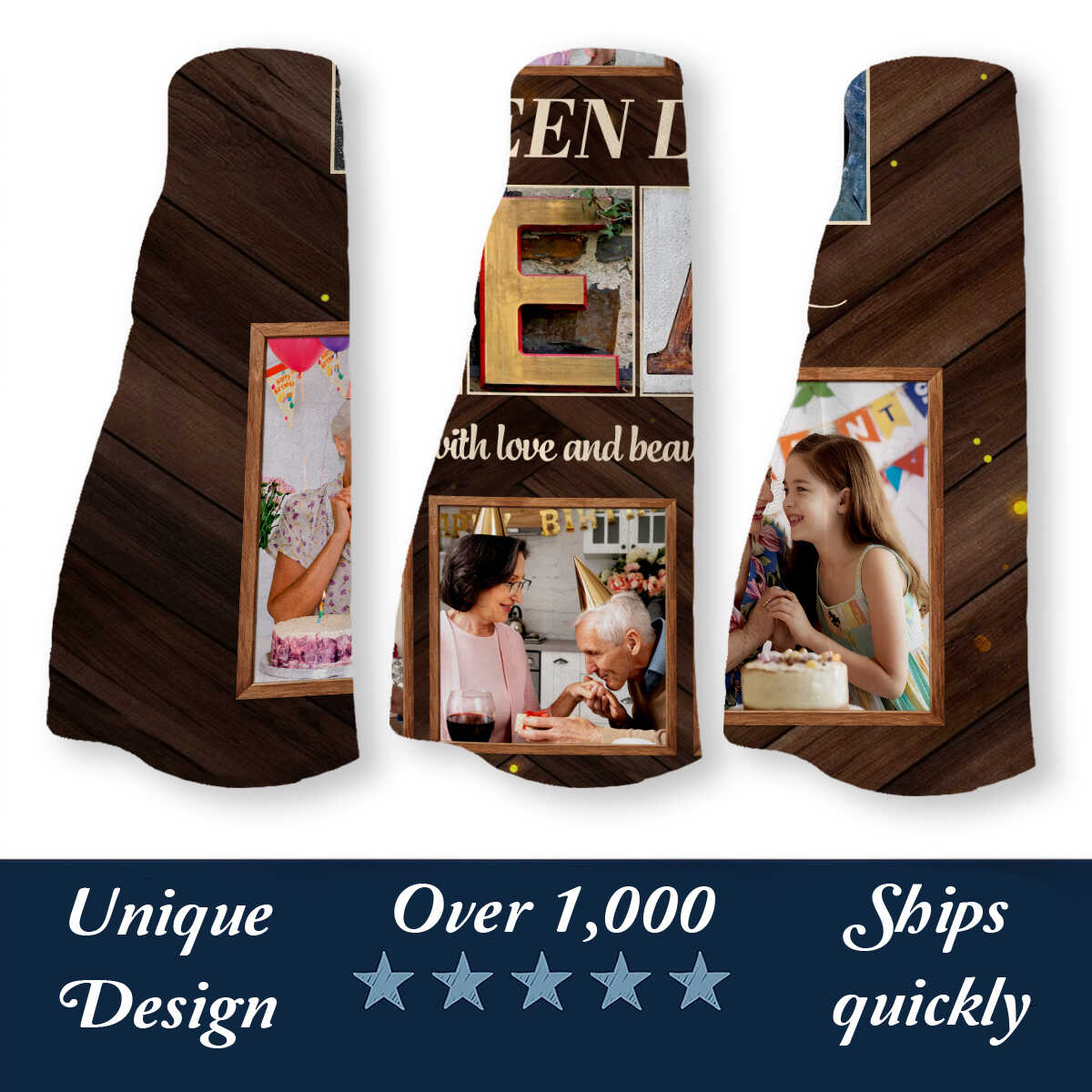 65 Years Birthday Blanket, Custom 65th Birthday Photo Collage, 65 Years Loved Blanket, Unique 65 Years Old Gift Idea