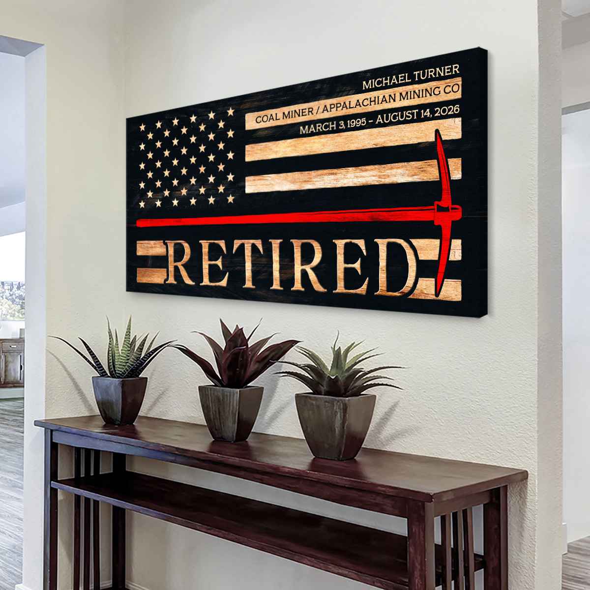 Retired Coal Miner Gift, Personalized Coal Miner Retirement Gift, Miner Tribute Decor, Coal Miner Name Service Years Gift