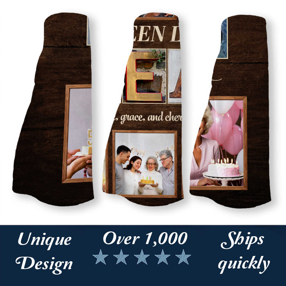 55 Years Birthday Blanket, Custom 55th Birthday Photo Collage, 55 Years Loved Blanket, Unique 55 Years Old Gift Idea
