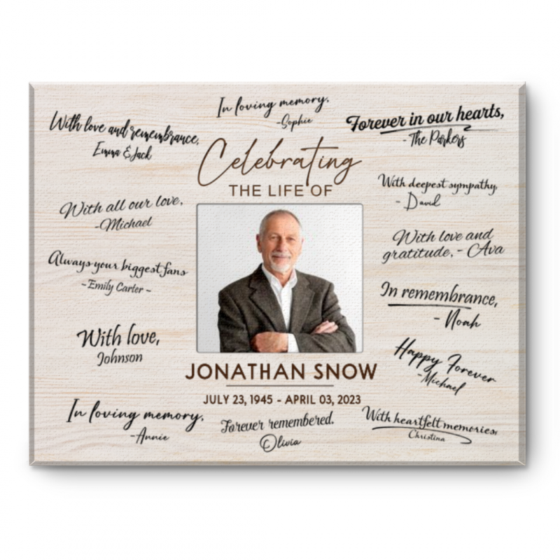 Celebration Of Life Guest Book Gift, Memorial Guest Book Canvas, Funeral Guest Book Alternative, Sympathy Keepsake Gift
