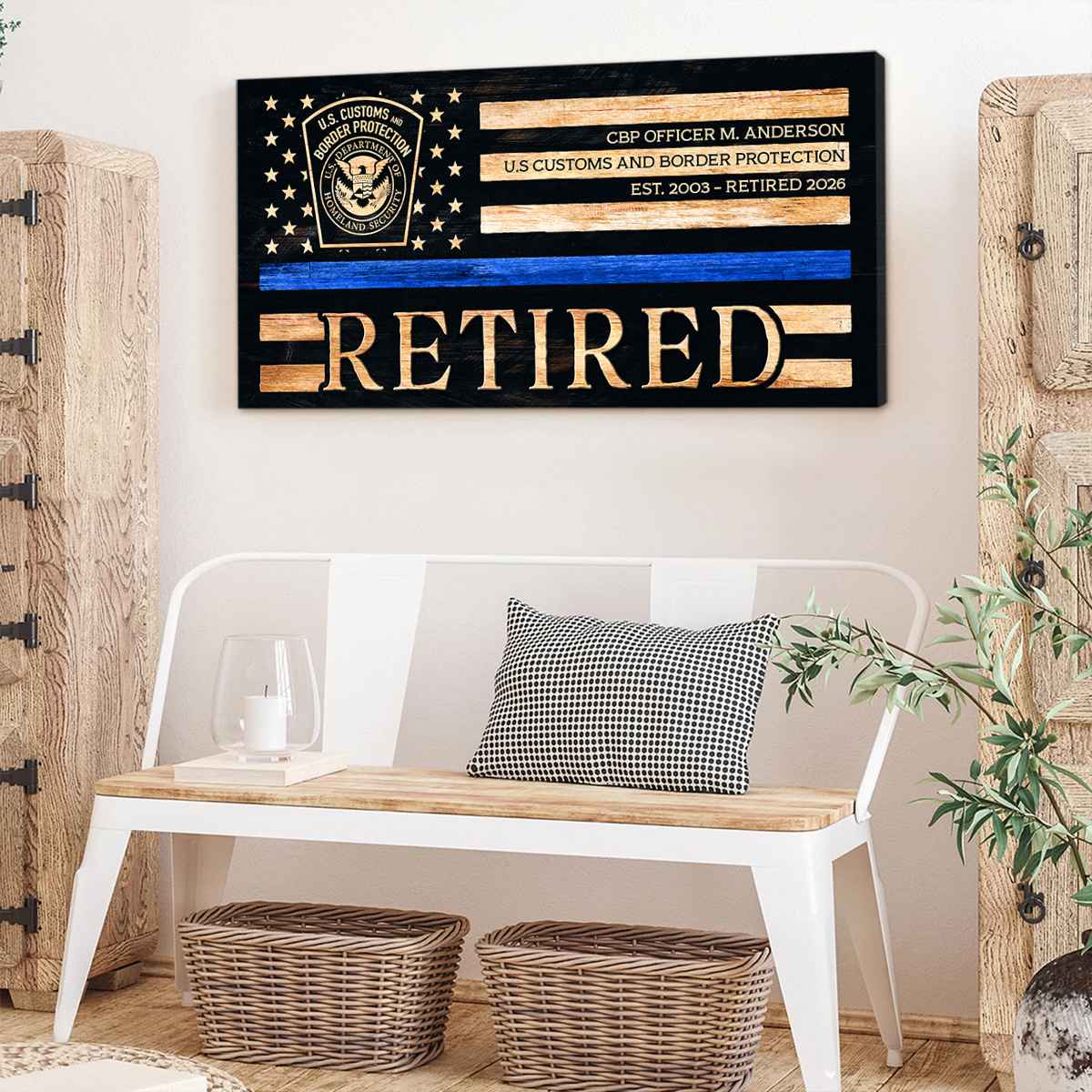 Custom CBP Retirement Gift, U.S. Customs and Border Protection Sign, Homeland Security Canvas, Retired CBP Officer Gift 1 Custom CBP Retirement Gift, U.S. Customs and Border Protection Sign, Homeland Security Canvas, Retired CBP Officer Gift