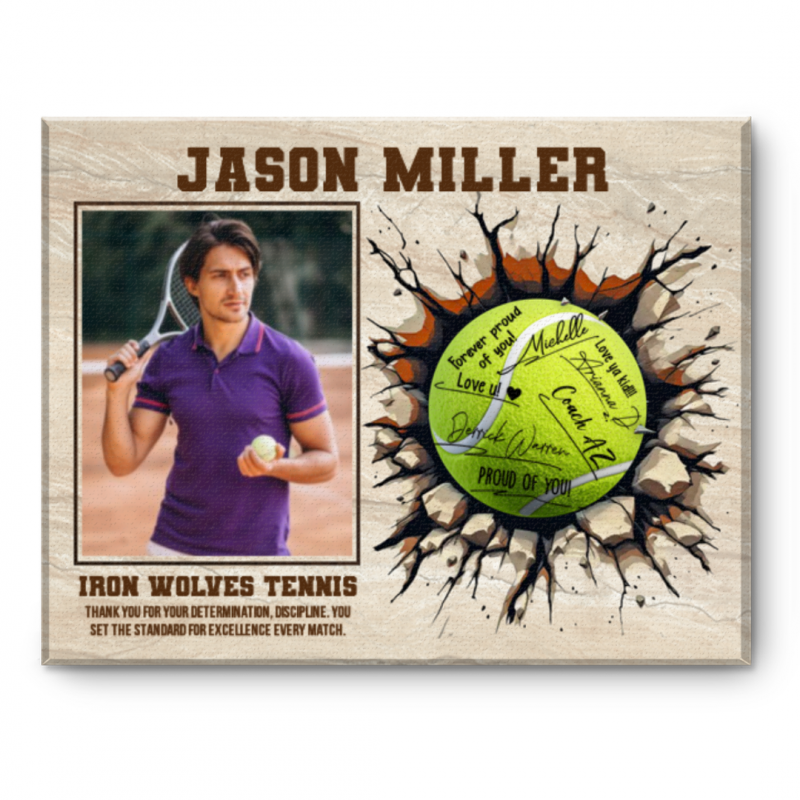 Tennis Player Signature Canvas, Custom Tennis Guest Book, Tennis Keepsake Gift, Athlete Gift, Tennis Player Gift, Tennis Sport Gift