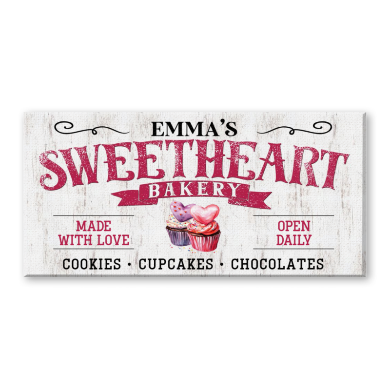 Personalized Bakery Sign, Bakery Name Sign, Bakery Owner Gift, Bakery Business Wall Art, Custom Cupcake Shop Sign