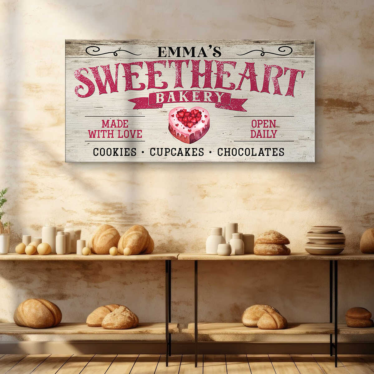 Personalized Bakery Sign, Bakery Name Sign, Bakery Owner Gift, Bakery Business Wall Art, Custom Cupcake Shop Sign 1 Personalized Bakery Sign Canvas, Bakery Name Sign, Bakery Owner Gift, Bakery Business Wall Art, Custom Cupcake Shop Sign