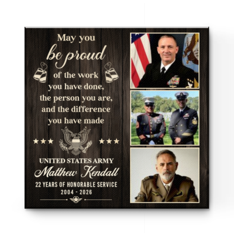 Retirement Gift For Military Chief, Army Chief Photo Canvas, Personalized Military Retirement Gift, Chief Appreciation Gift, Custom Military Photo Canvas