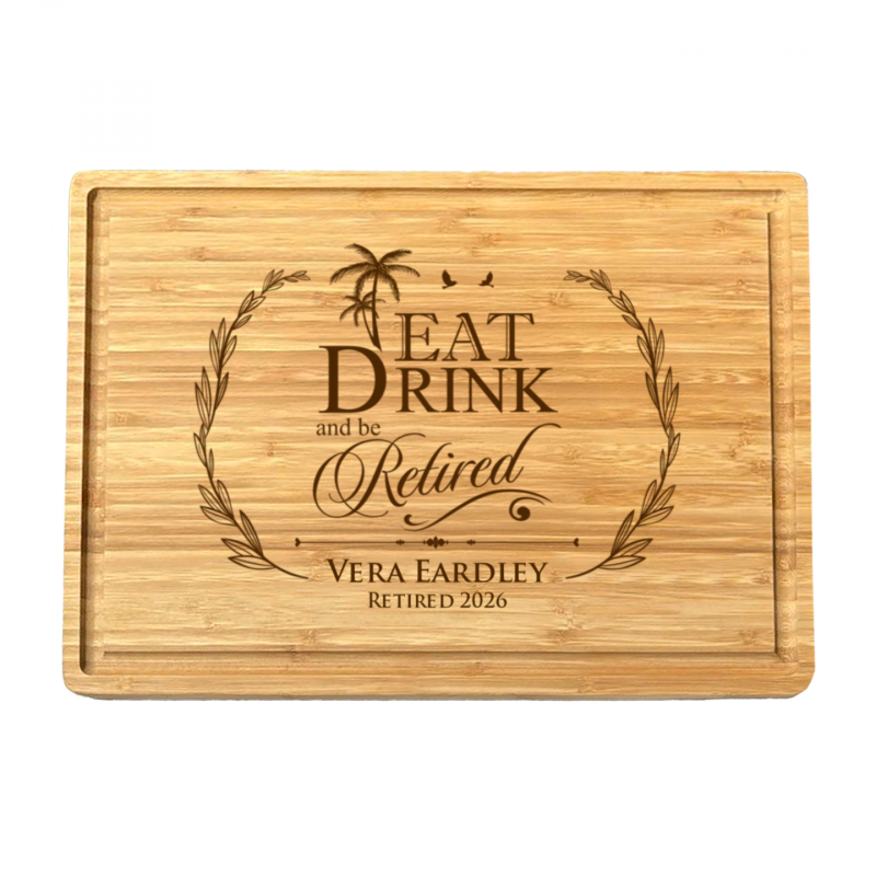 Eat Drink Be Retired Custom Cutting Board, Retirement Gift for Dad, Farewell Gift for Coworker, Appreciation Gift, Custom Charcuterie Boards