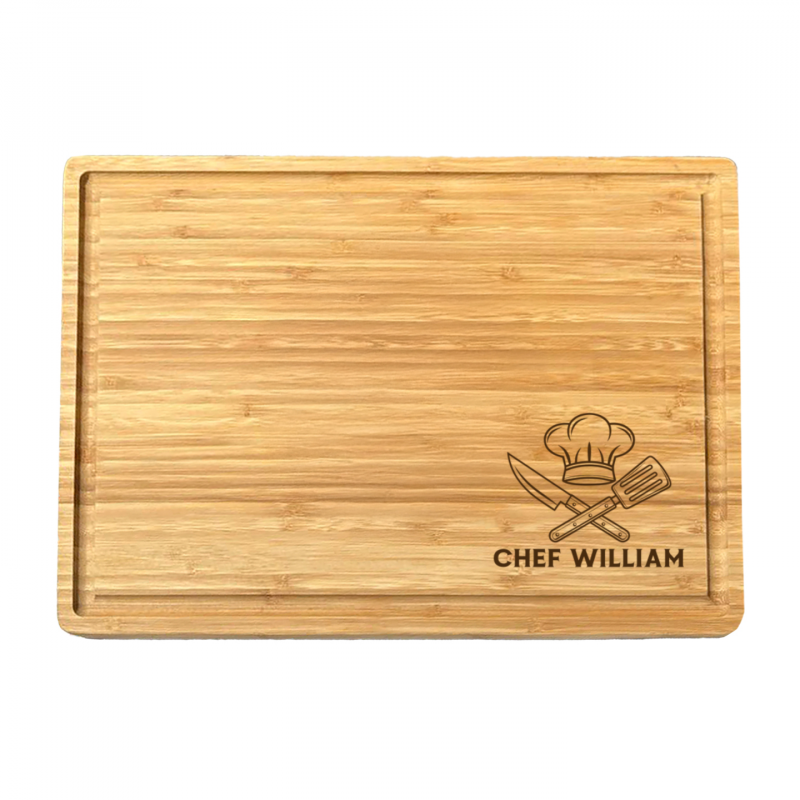 Personalized Chef Name Bamboo Cutting Board, Custom Engraved Cutting Board, Gift For Chef, Foodie Gift, Housewarming Kitchen Decor