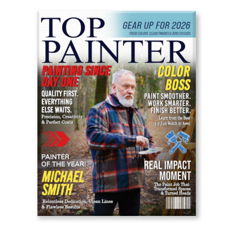 Personalized Painter Magazine Cover, Personalized Gift for Painters, Professional Painter Gift, Dad Painter Gift