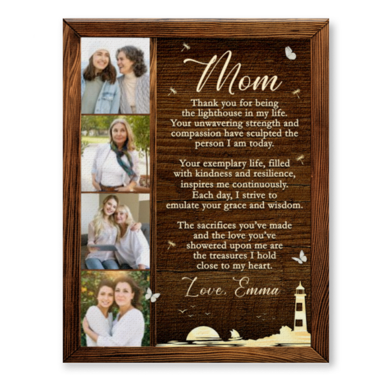 Customized Hand-Written Letter for Mom, Mothers Day Gift, Mum Gift Ideas, Mommy Birthday Gift, Mom Photo Collage Canvas, Personalized poem for mom