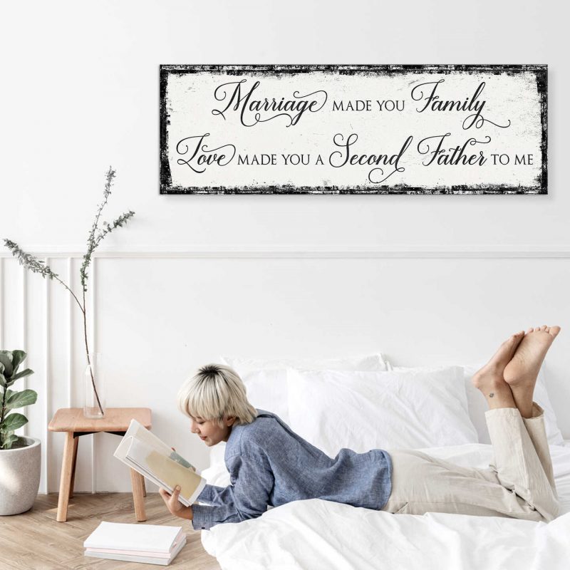 Second Father Wood Canvas, Sentimental Father-in-Law Gift, Father in ...