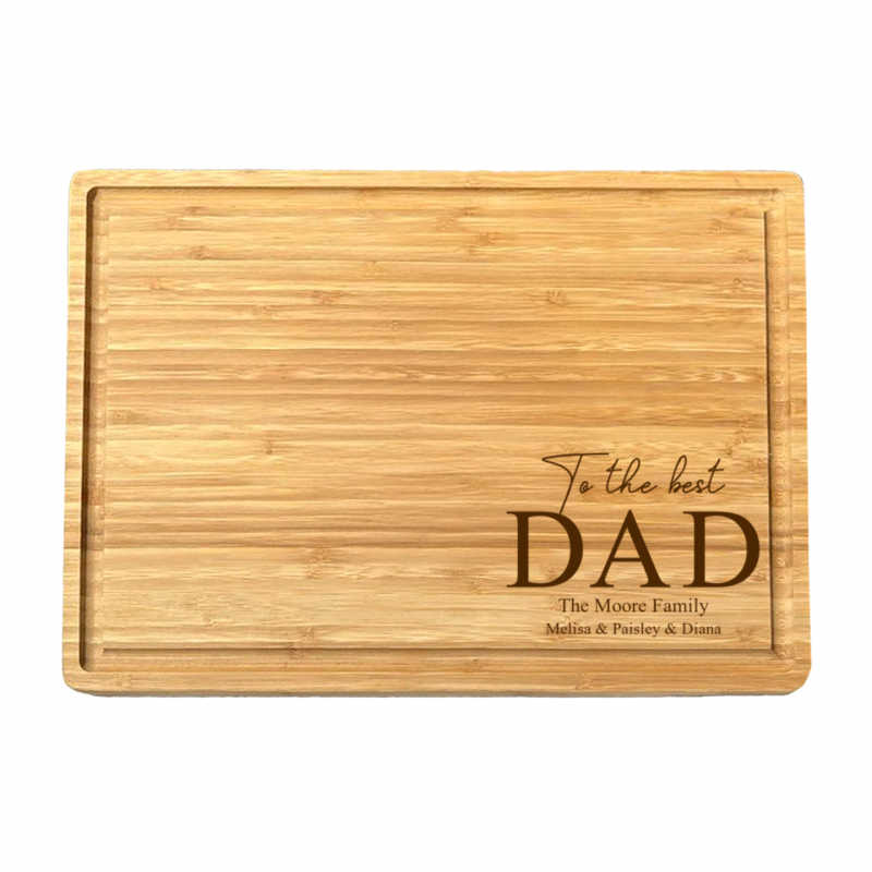 To The Best Dad Personalized Cutting Board, BBQ Gift For Dad, Father’s Day Gift From Kids, Custom Grilling Board For Him, Kitchen Decor Keepsake