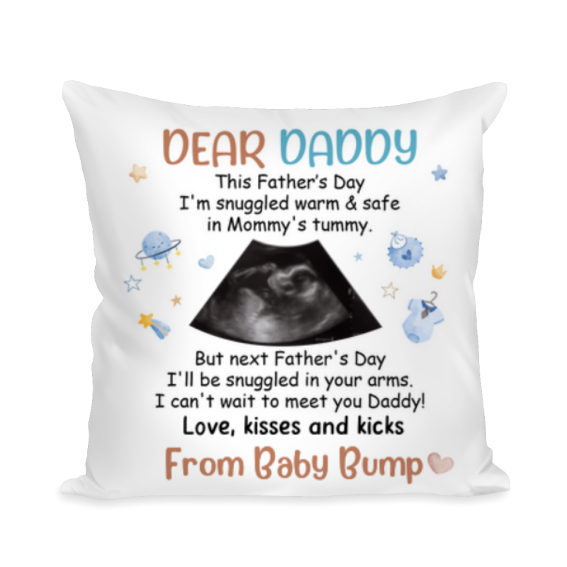 Personalized Ultrasound Gift For Dad To Be, Father's Day Gift For New Dad, Pillow Gift For Daddy, New Pregnancy Gift For Dad, Custom Photo Ultrasound Gift