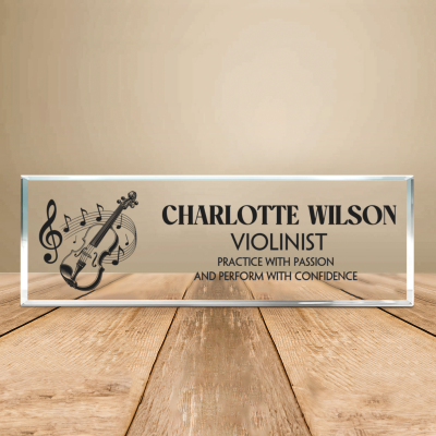 Custom Violinist Desk Name Plate, Personalized Musician Gift, Violin Player Desk Sign, Orchestra Member Gift, Music Room Decor, Violin Lover Gift