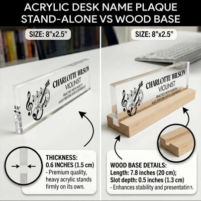 Custom Violinist Desk Name Plate, Personalized Musician Gift, Violin Player Desk Sign, Orchestra Member Gift, Music Room Decor, Violin Lover Gift