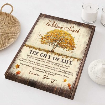 Personalized Organ Donor Thank You Gift, The Gift of Life Transplant Donor Appreciation Canvas, Transplant Anniversary Gift, Custom Tree of Life Canvas Print