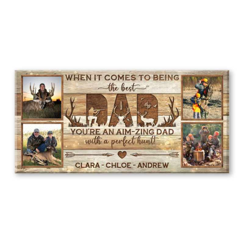 Personalized Hunting Dad Wall Art, Hunting Buddy Photo Gift for Dad, Custom Hunting Gift for Dad, Deer Hunting Gift Ideas for Dad, Father's Day Gift for Hunter Dad