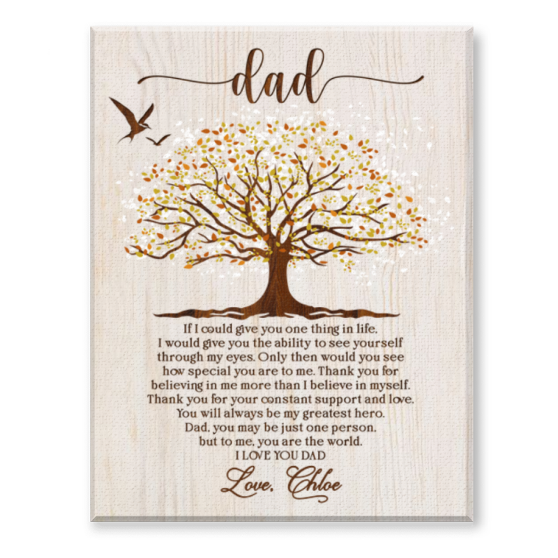 Dad from Daughter Gift, Personalized Father's Day Gift Dad, Father's Day Sentimental Photo Gift, Thank You Gift for Dad, Poem Dad Canvas