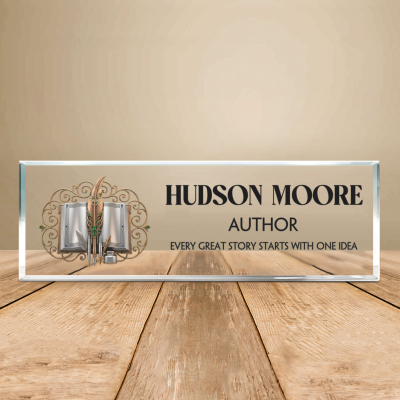 Author Desk Name Plate, Personalized Author Name Sign, Writer Office Desk Decor, Author Retirement Gift, Writing Career Keepsake, Author Gift