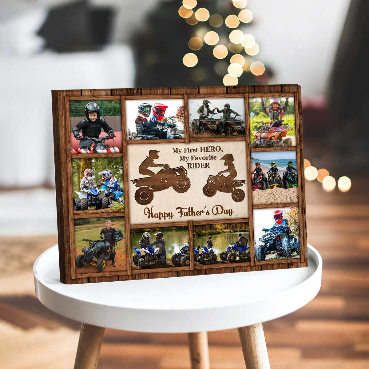 Quad Bike Photo Collage Gift for Dad from Son, Father Daughter Riding Partners Sign, Custom 4 Wheeler Gift for Dad, Personalized ATV Dad Gift 1 Quad Bike Photo Collage Gift for Dad from Son, Father Daughter Riding Partners Sign, Custom 4 Wheeler Gift for Dad, Personalized ATV Dad Gift