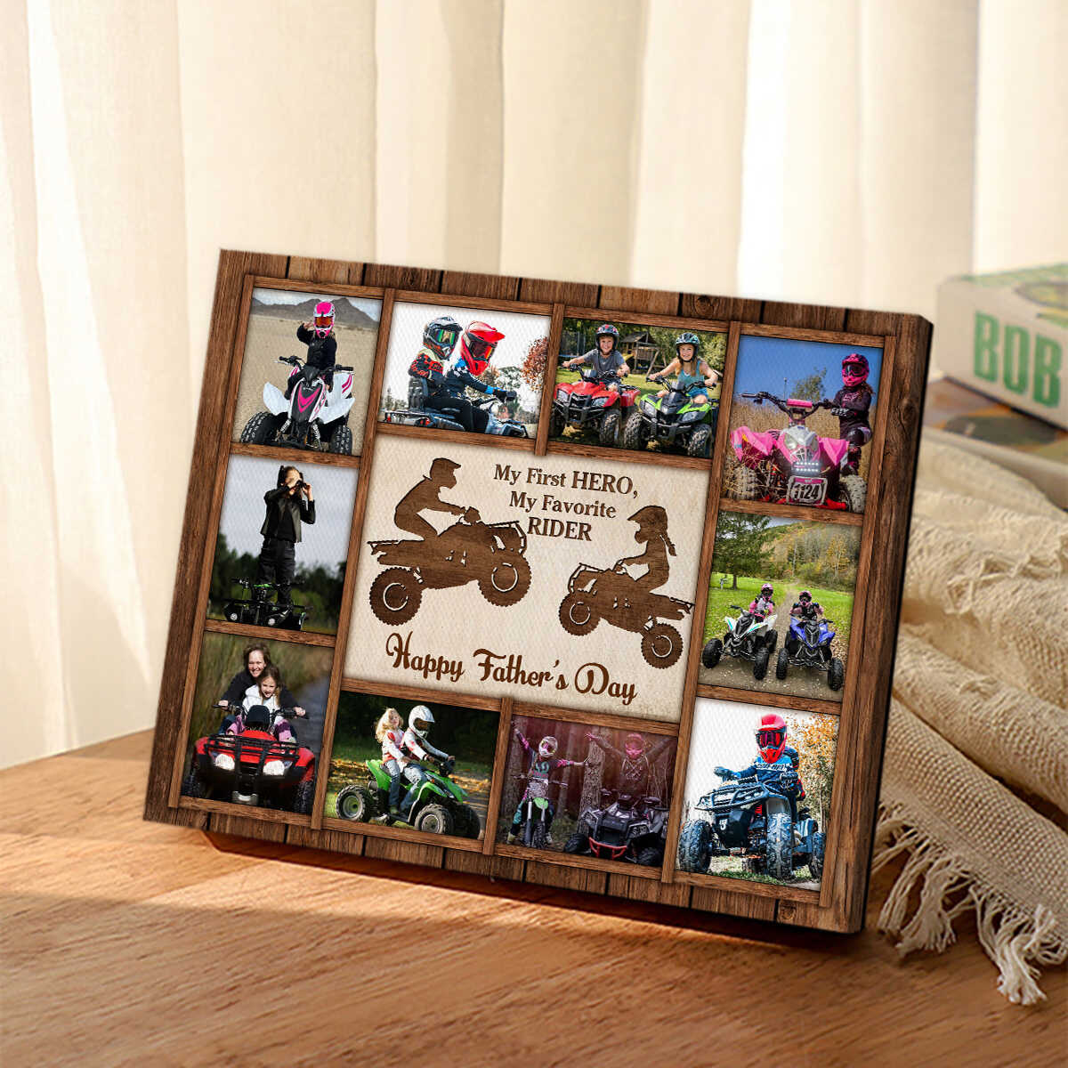 Custom ATV Dad And Daughter Gift, Like Father Like Daughter ATV Gift, Quad Bike Dad Gift, Custom Quad Bike Girl Wall Art, Unique Father's Day Canvas Print