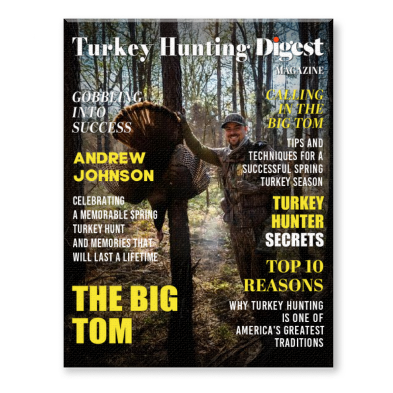 Turkey Hunting Digest Canvas, Custom Turkey Hunter Magazine Cover, Turkey Hunting Photo Gift, Unique Turkey Hunter Gift For Him, Hunting Lover Gift